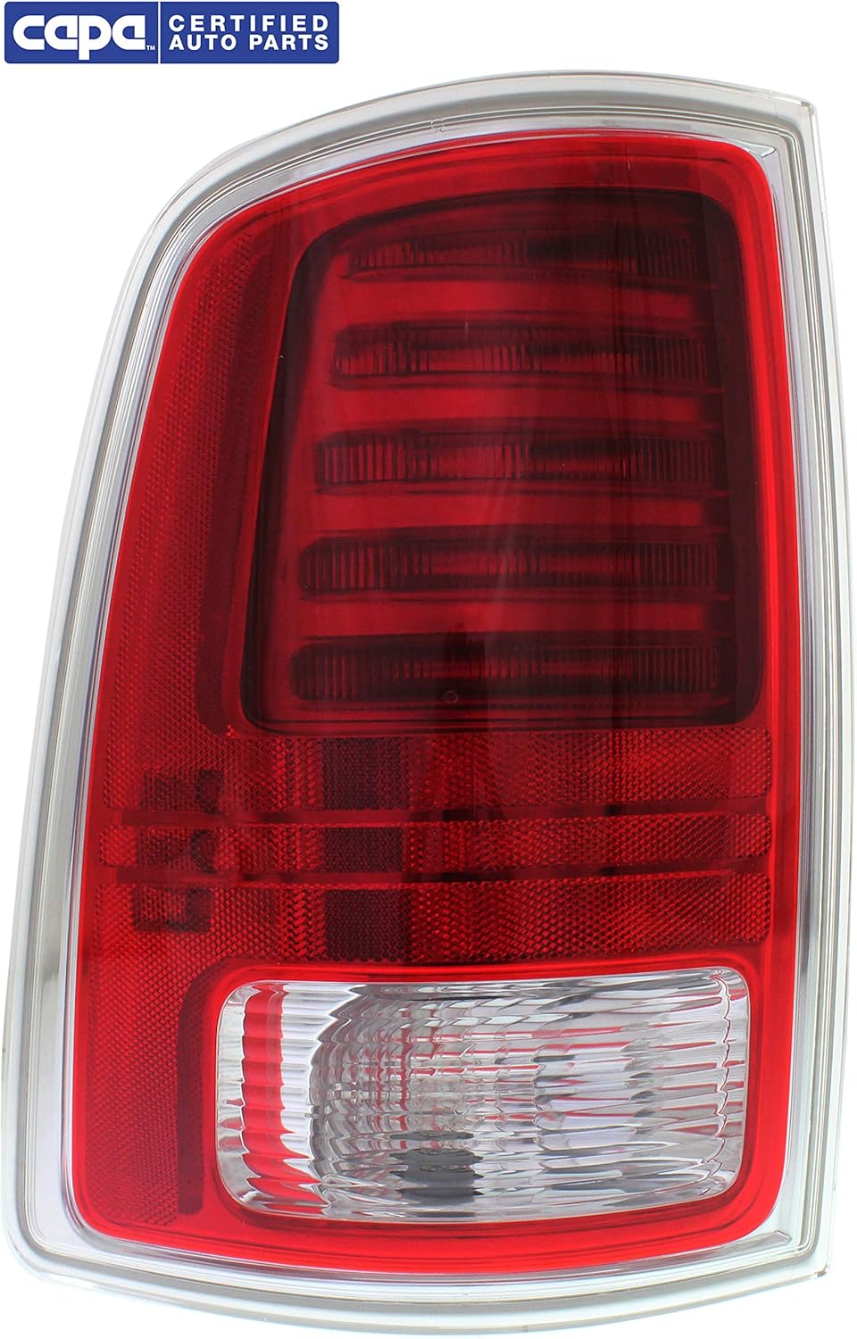 Tail Light Compatible with 2013-2018 Ram 1500/2500 Clear & Red Lens Chrome CAPA Driver Side Q831084
