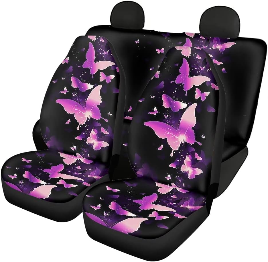 Black and White Cow Print Car Seat Cover 4piece Z1825