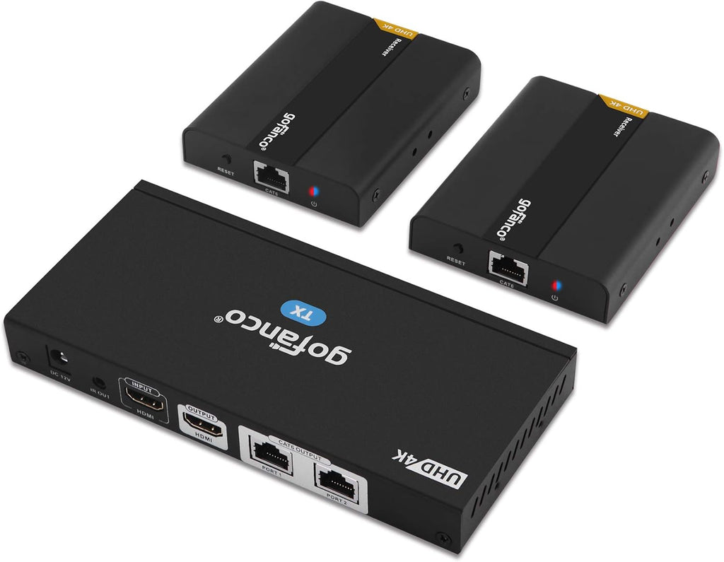 1x4 HDMI 2.0 Extender Splitter 4K 60Hz Over Cat6/Cat7 Ethernet Cable with HDMI Local Loopout P571