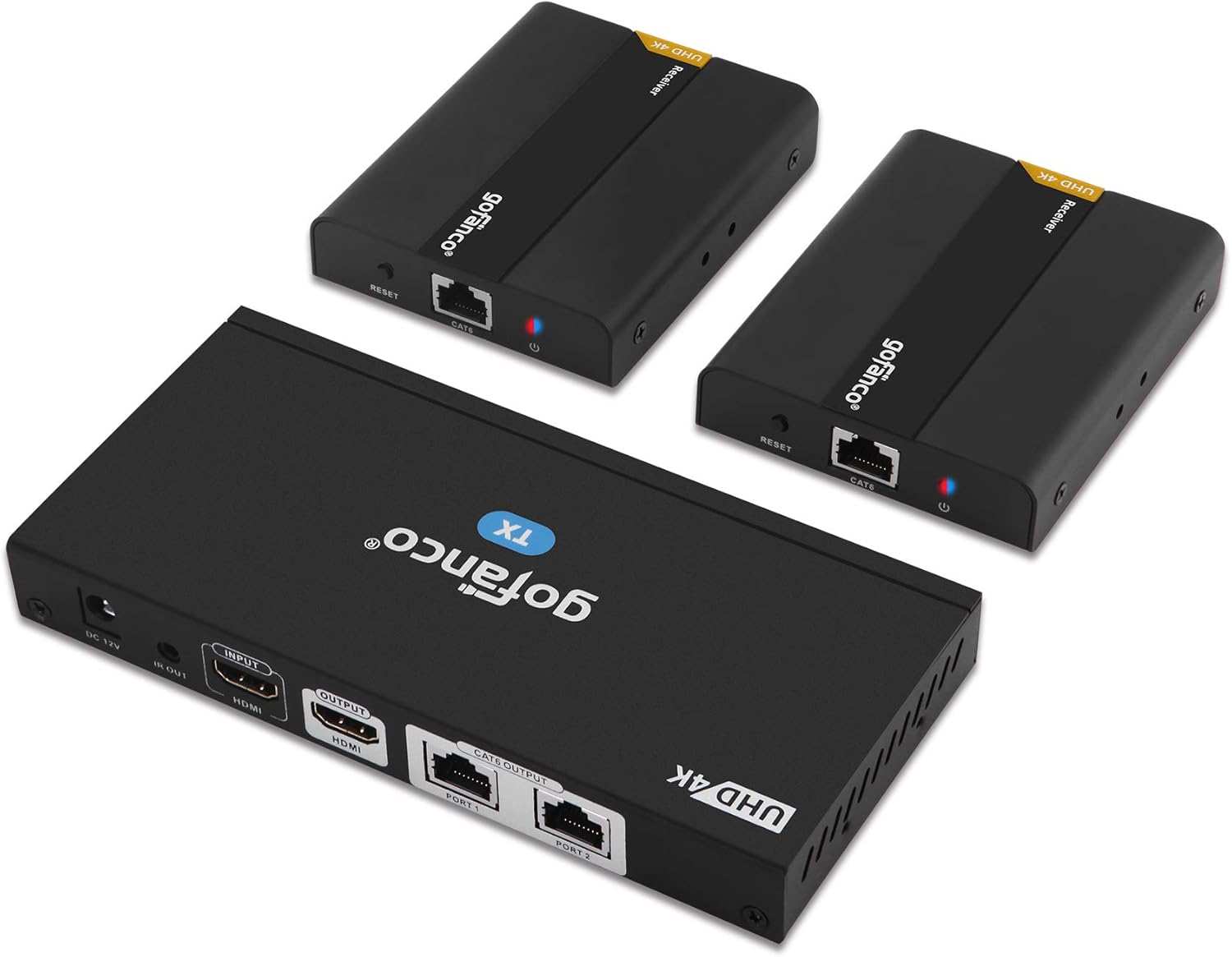 1x4 HDMI 2.0 Extender Splitter 4K 60Hz Over Cat6/Cat7 Ethernet Cable with HDMI Local Loopout P571