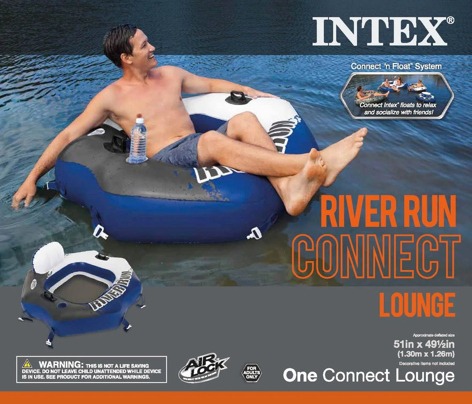 Inflatable Water Tube (2 Pack) and Inflatable Beverage Cooler R1685
