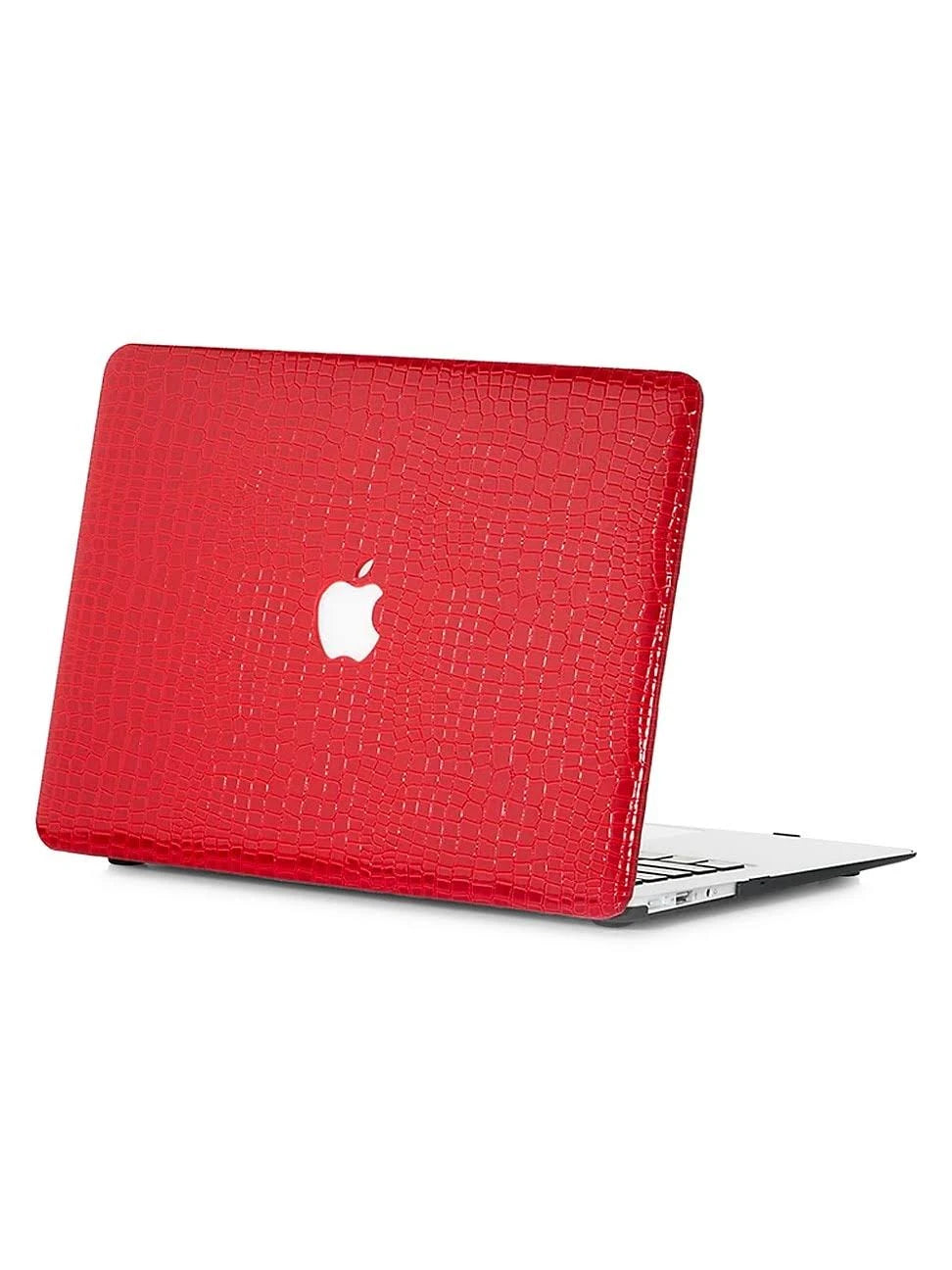Crimson Crocodile-Embossed MacBook Case V898122