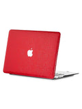Crimson Crocodile-Embossed MacBook Case V898122