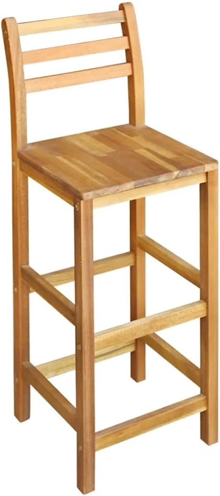 7 Piece Solid Acacia Wood Bar Table and Chair Set A996