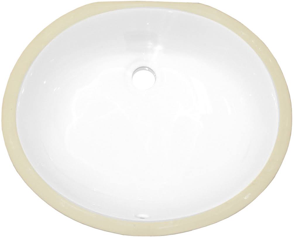 White Oval Undermount Sink Set M260327