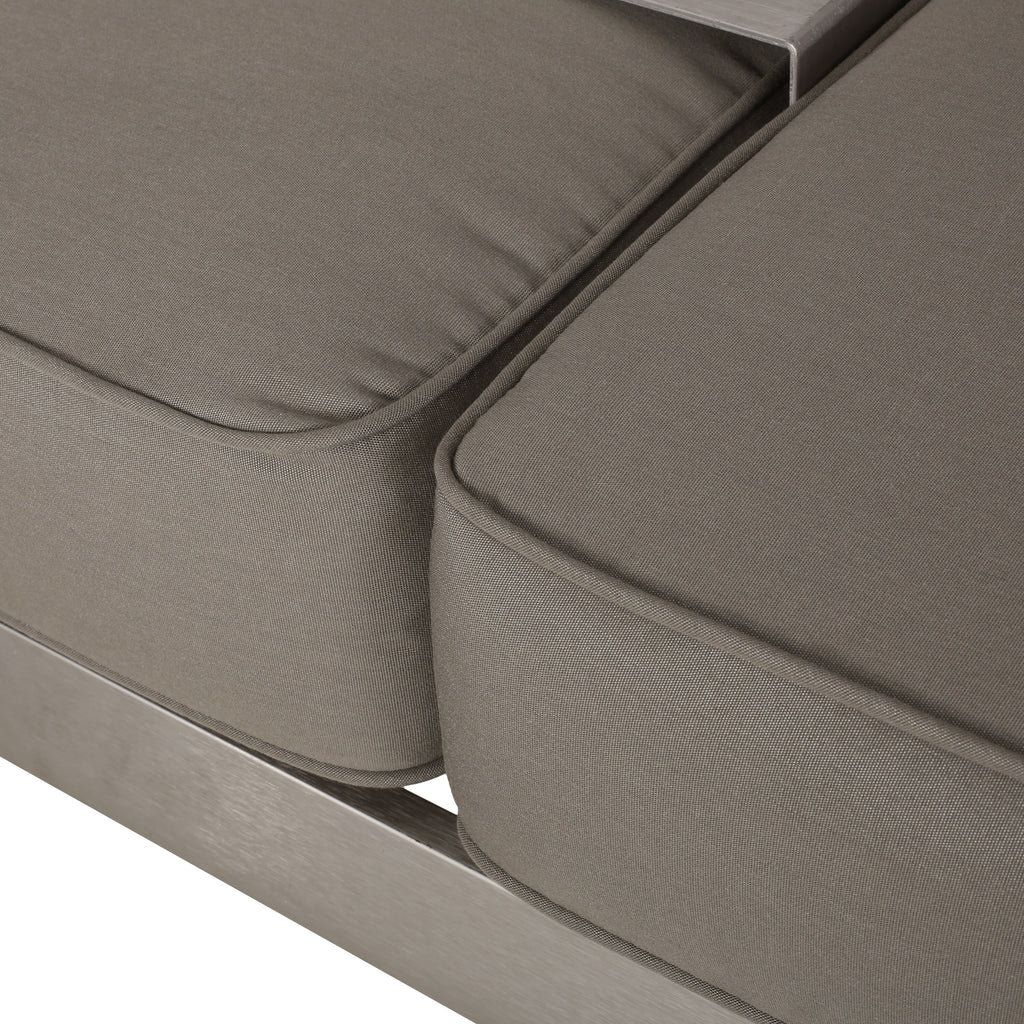 Aluminum and Sunbrella Outdoor 3 Seater Sofa with Cushions T693514