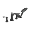 Matte Black Double Handle Deck Mounted Roman Tub Faucet Trim S8210