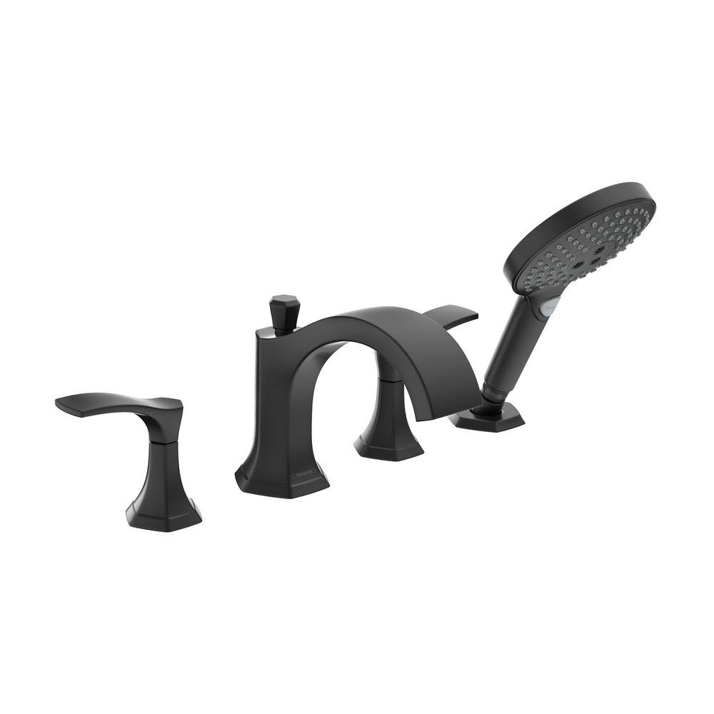 Matte Black Double Handle Deck Mounted Roman Tub Faucet Trim S8210