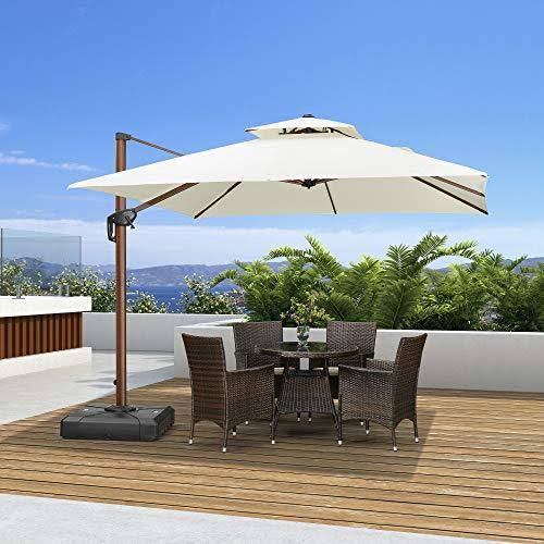 10ft Square Cantilever Patio Umbrella O350618