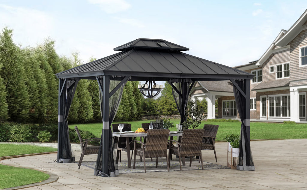 Solar Powered Hardtop Gazebo M6453