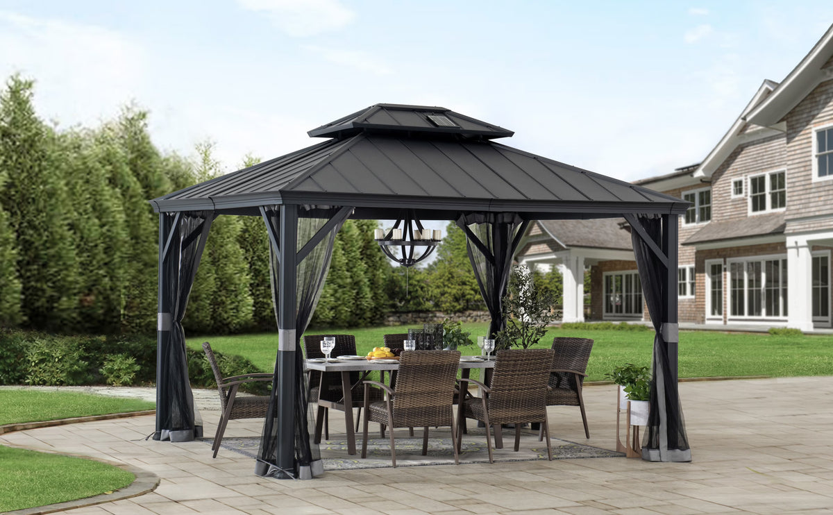Solar Powered Hardtop Gazebo M6453