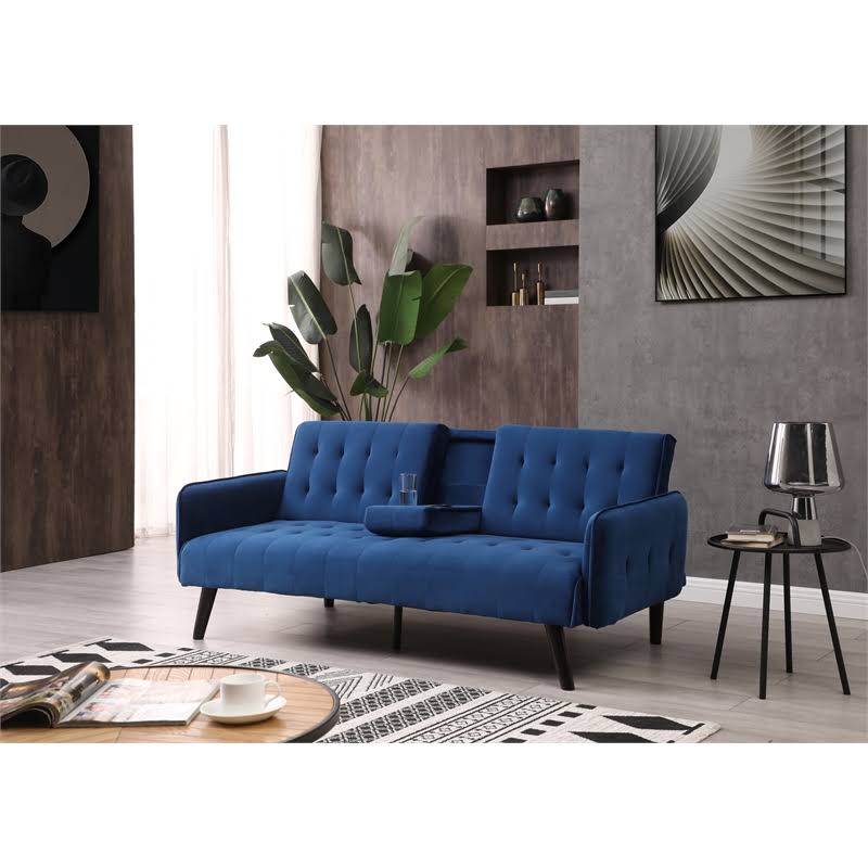 Navy Blue Velvet Sofa Bed X437320