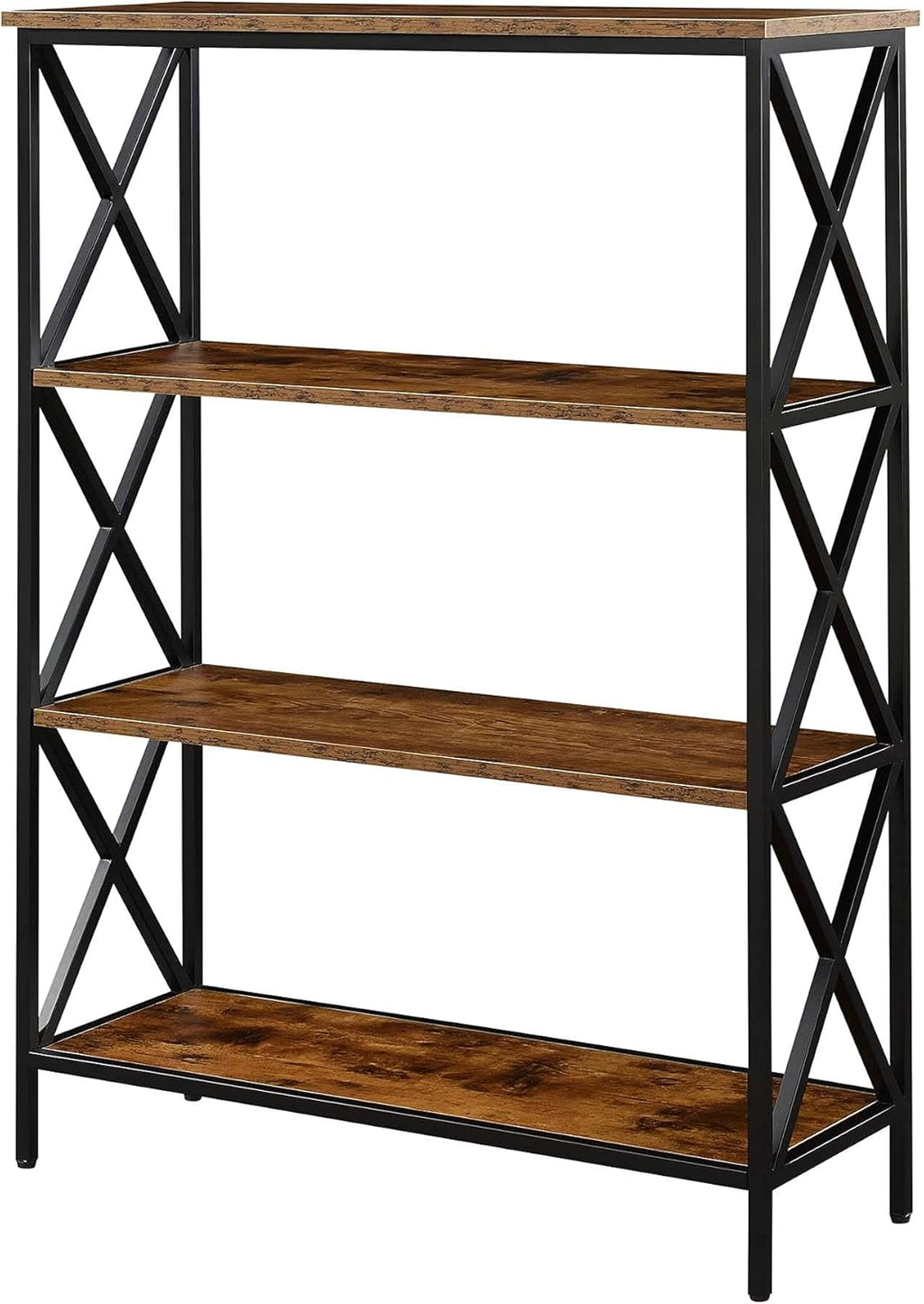 4-Tier Bookcase, Barnwood/Black B9746