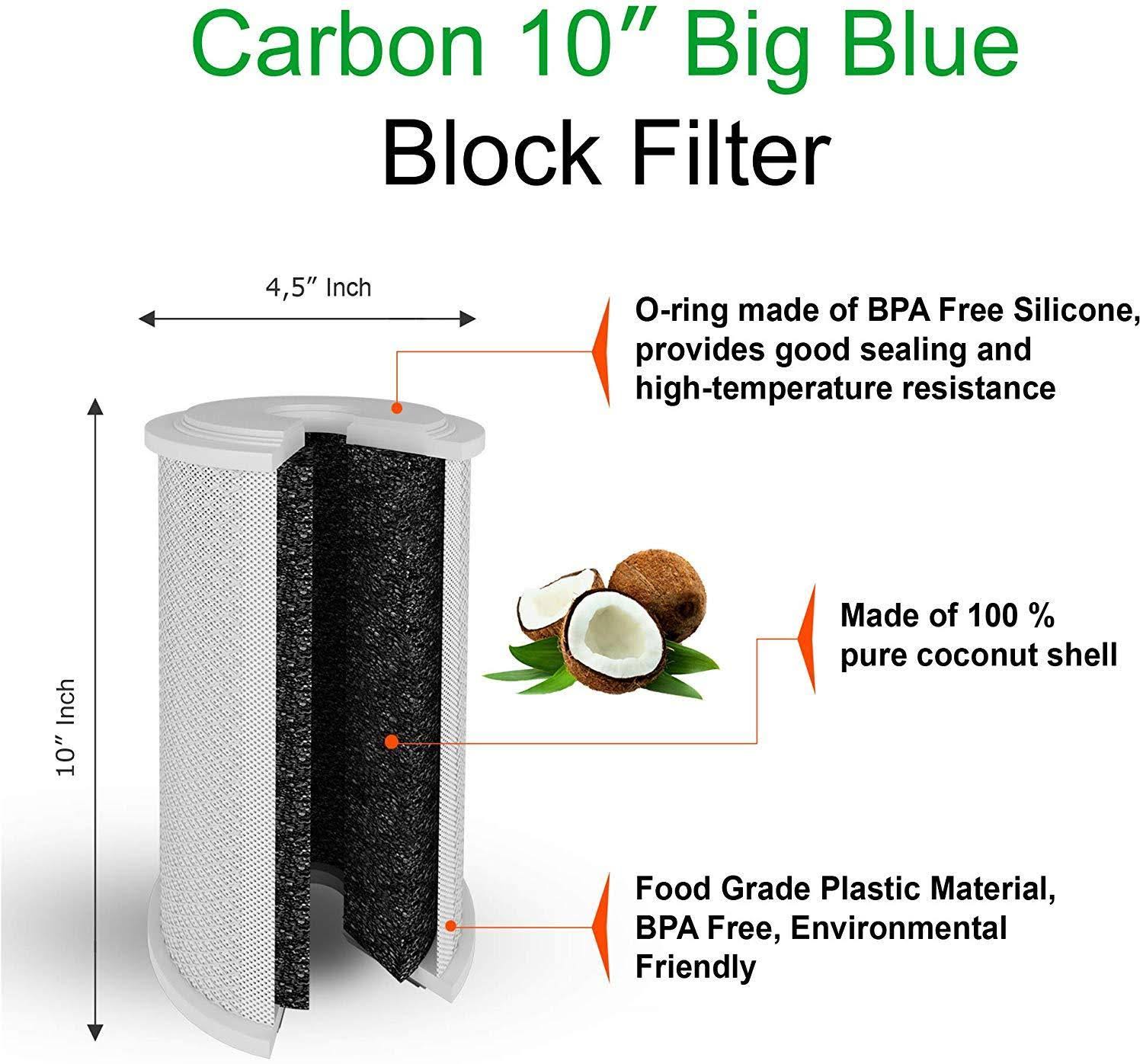 Carbon Block Water Filters 4.5x22 x 10x22 Whole House Cartridges Q691400