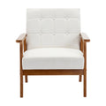 Accent Chairs Set of 2 with Side Table, Wood and Fabric Armchairs I91266