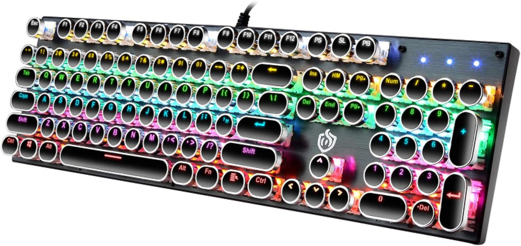 White RGB LED Backlit Wired Mechanical Keyboard, 104 Keys, Pack of 2 L47447