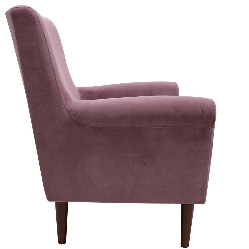 Mauve Pink Fabric Rolled Arm Lounge Chair N18239