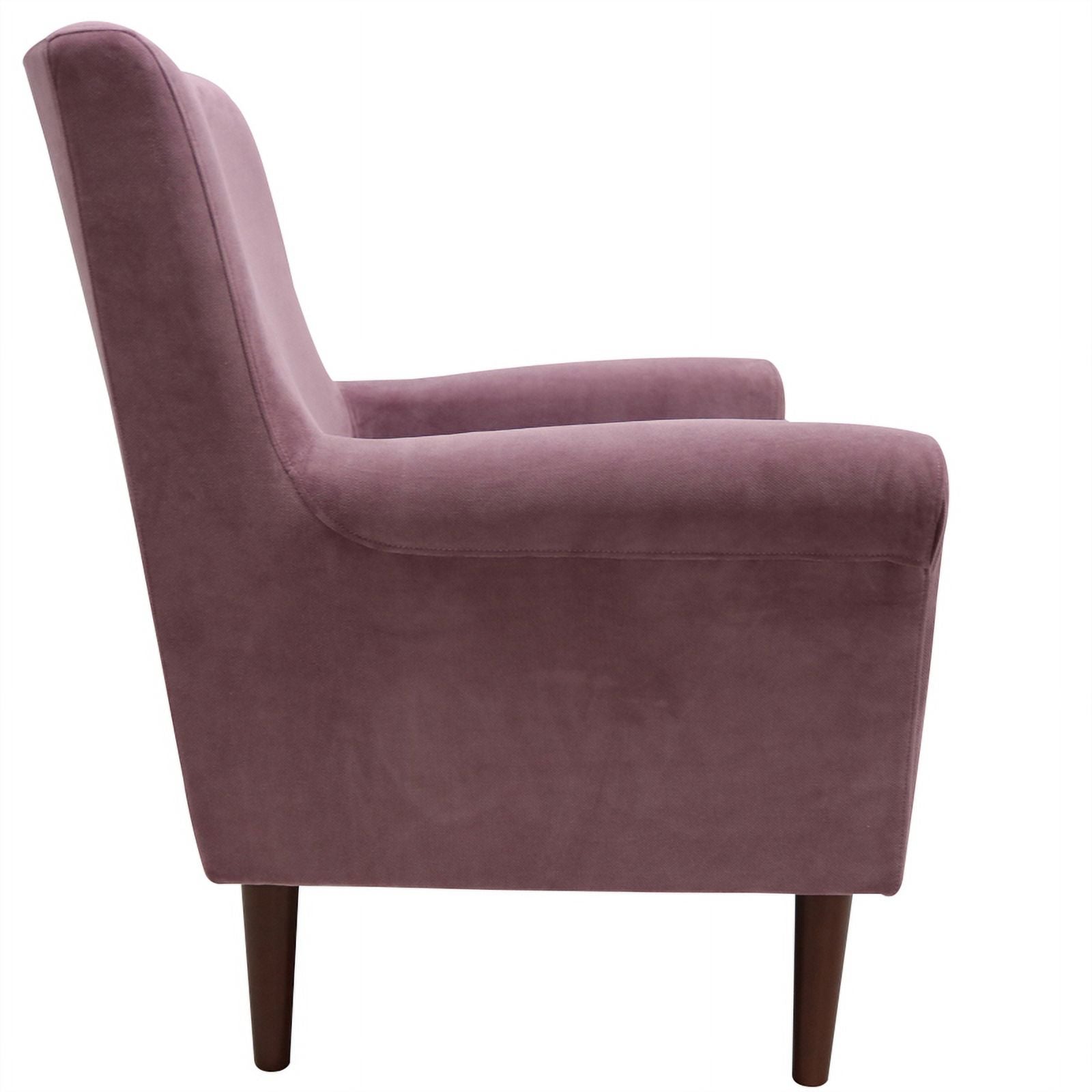 Mauve Pink Fabric Rolled Arm Lounge Chair N18239