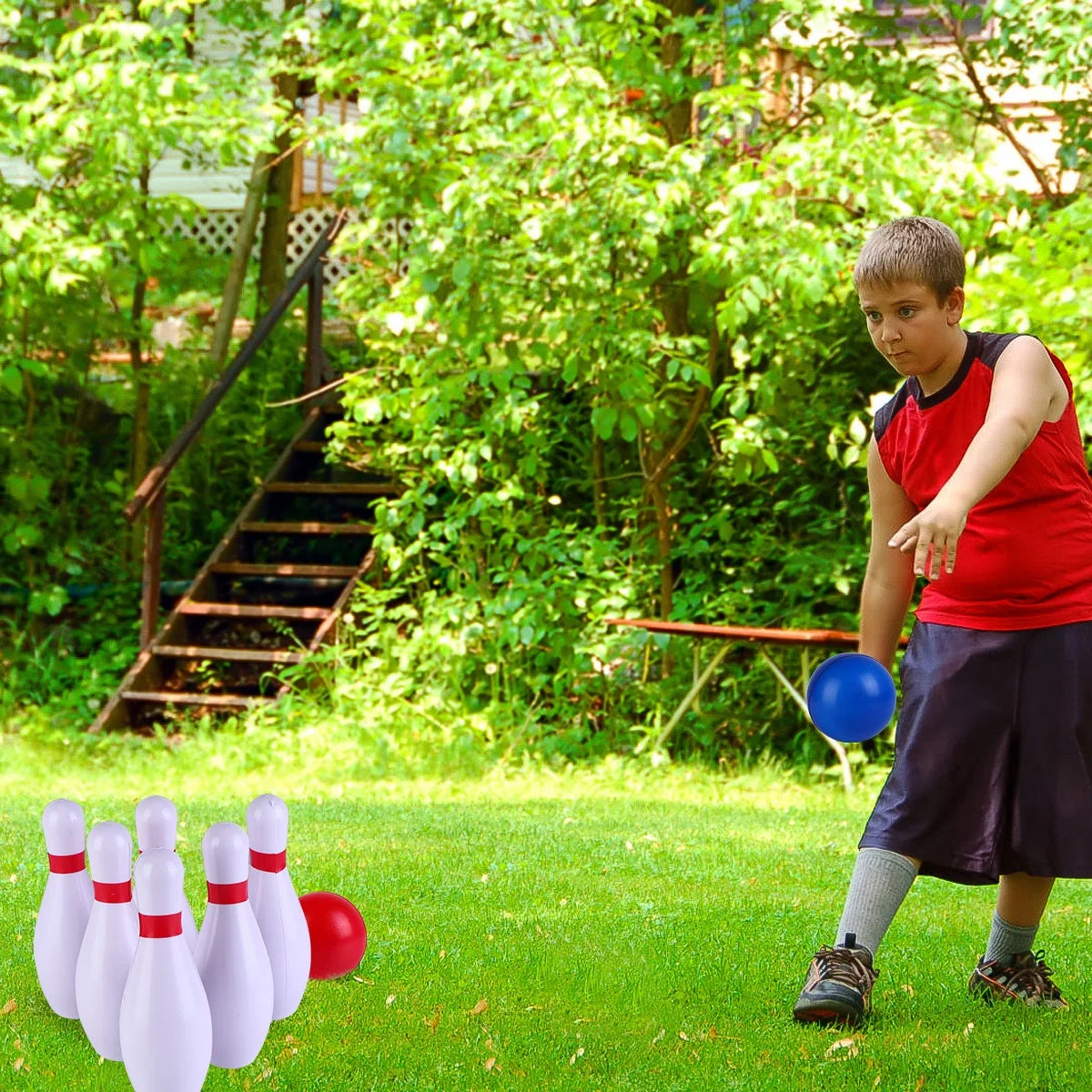 Colorful Bowling Ball Kit Indoor Outdoor Sports Toy S794