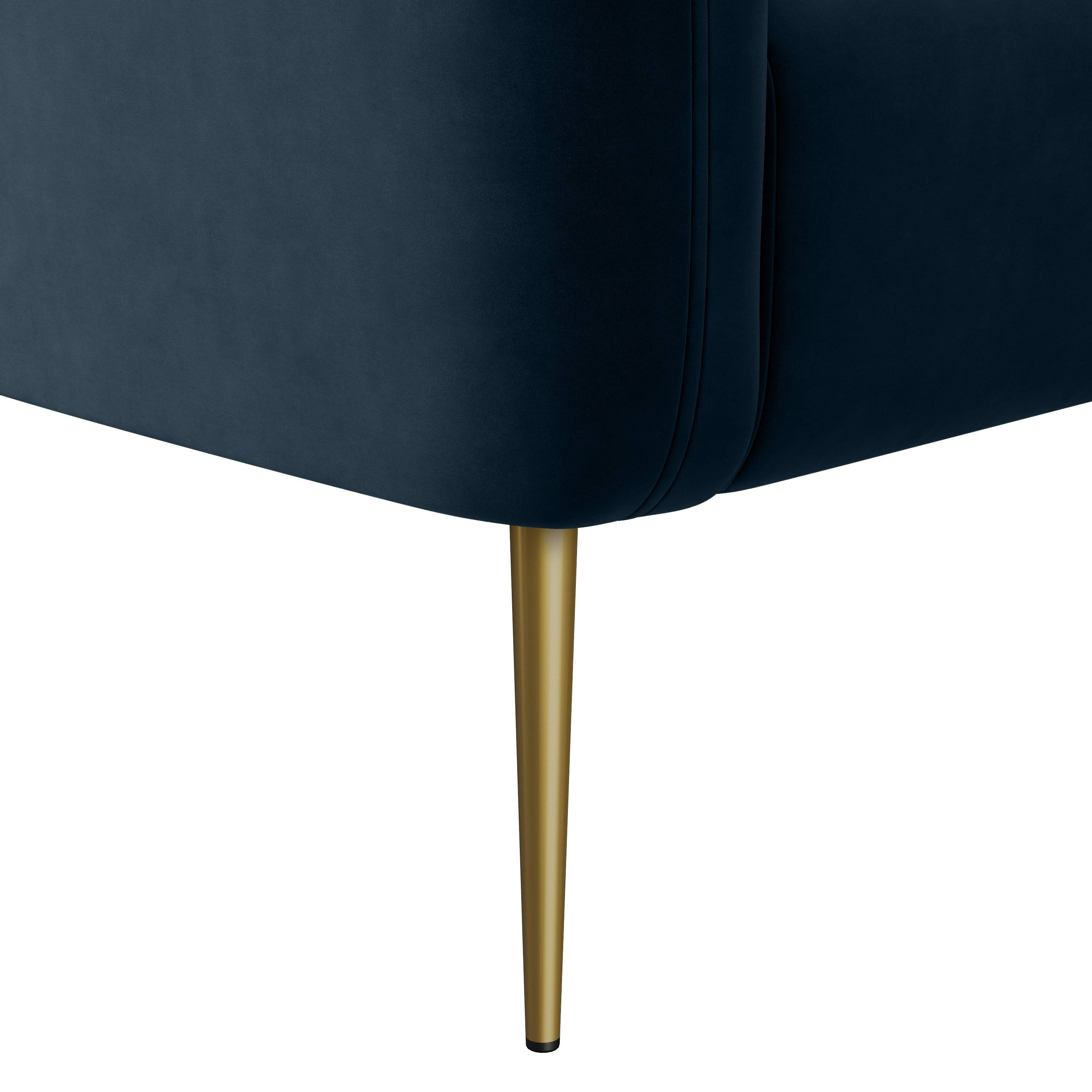 Turquoise Blue Velvet Channel-Tufted Barrel Chair I696