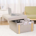 Square Faux Leather Ottoman with Lift Top B72084