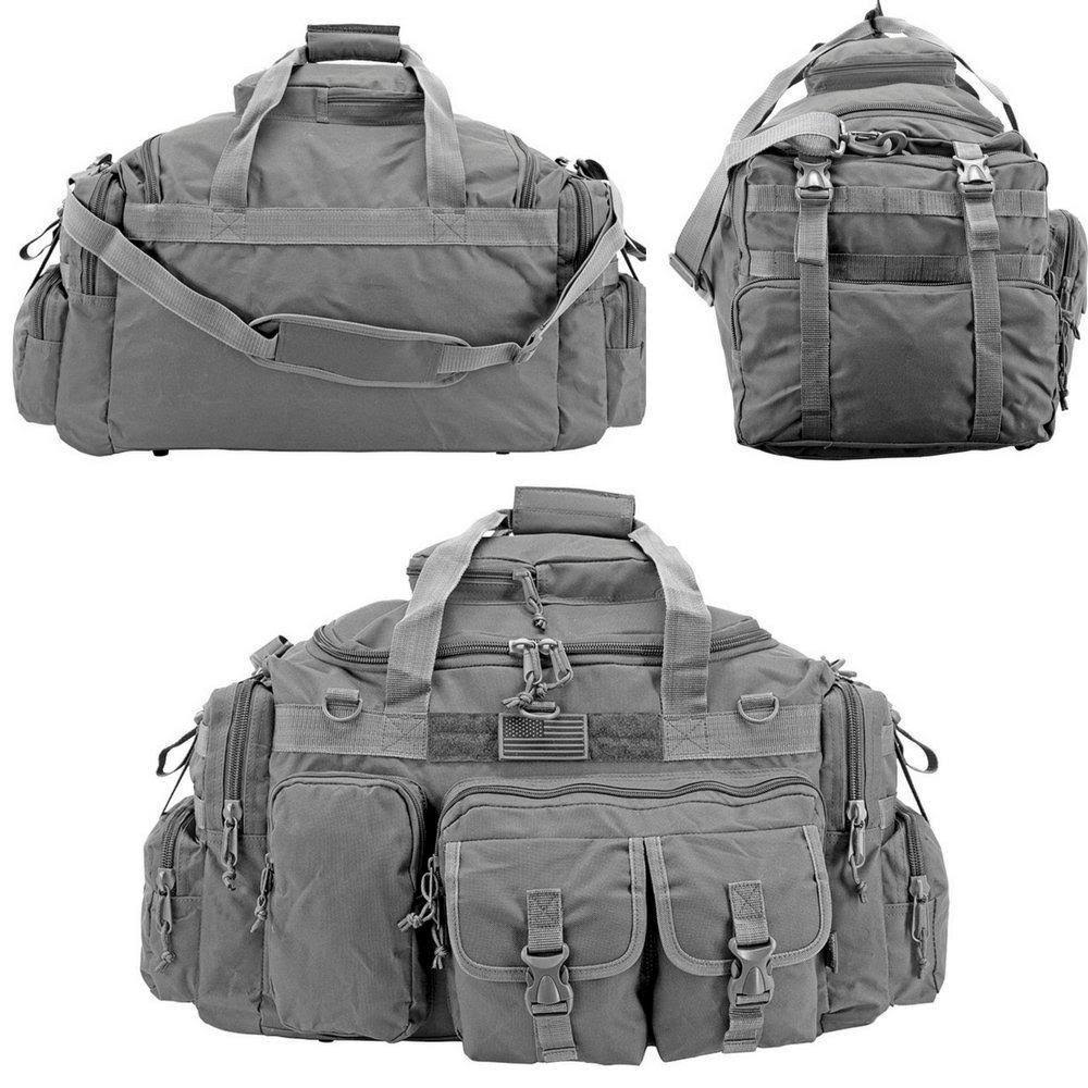 Black Tactical Multi-Pocket Duffel U1363