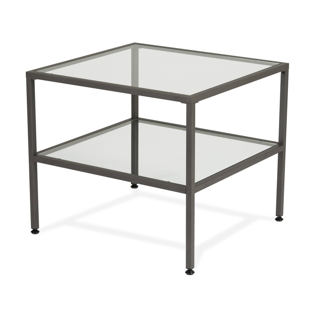 Pewter One Shelf End Table S4436