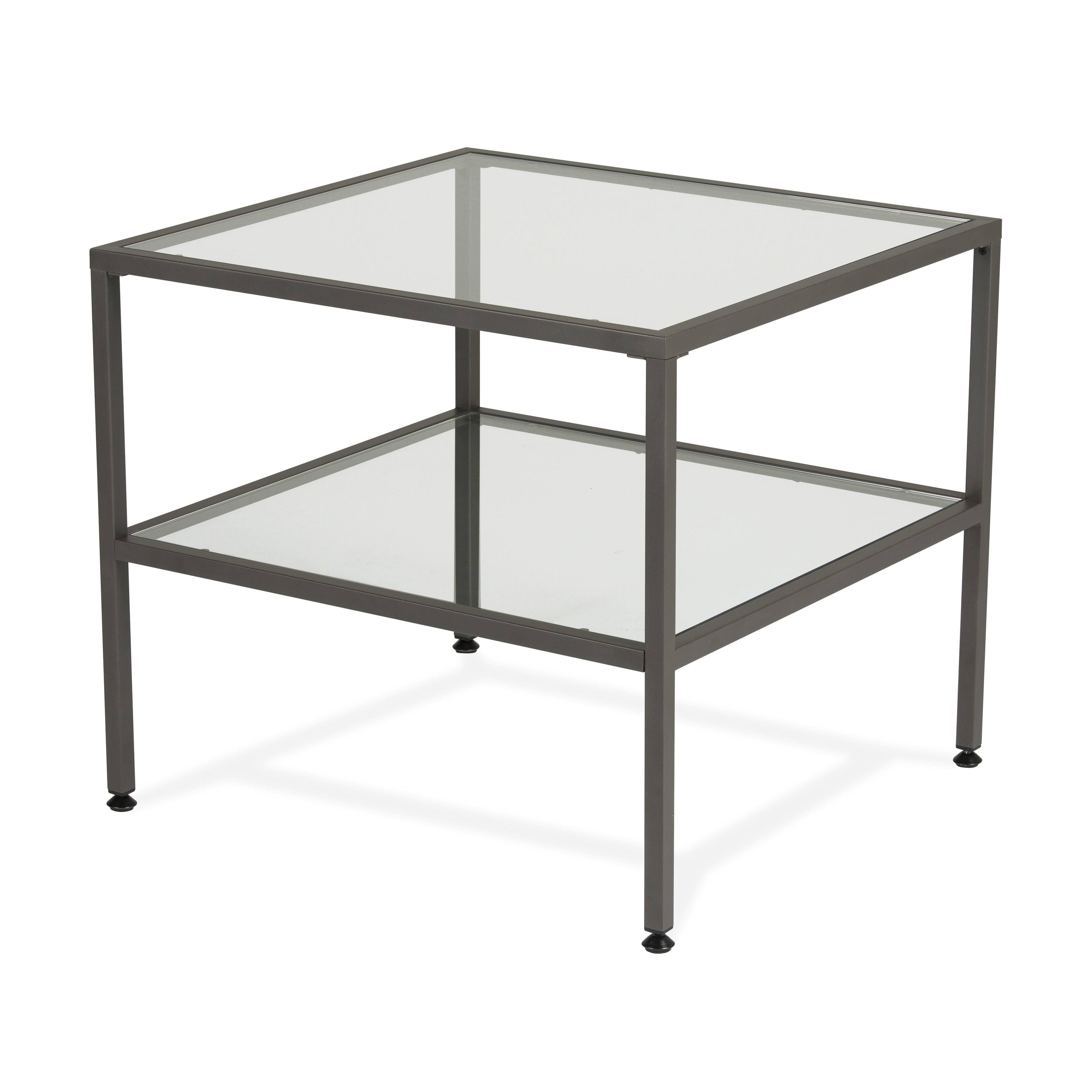 Pewter One Shelf End Table S4436