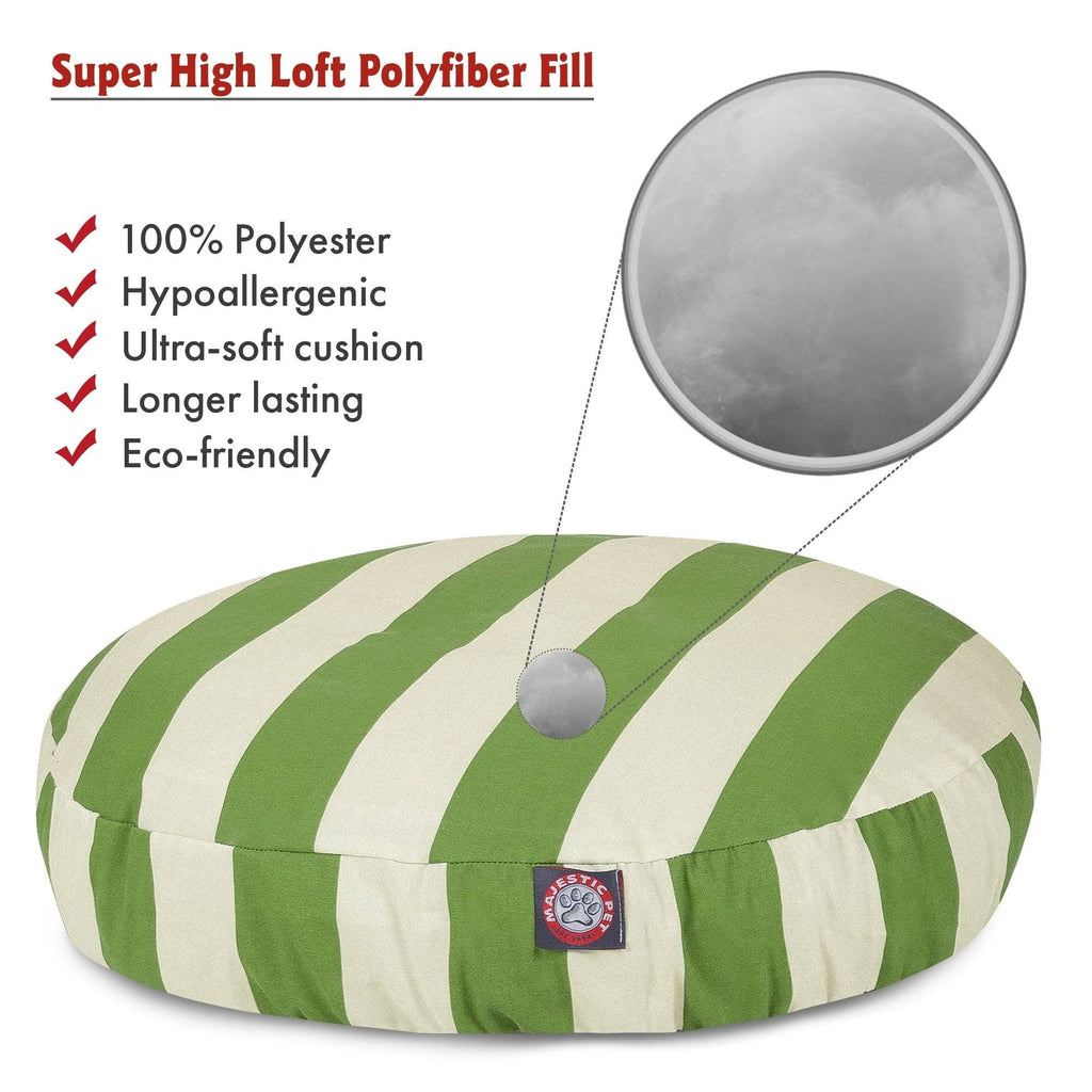Sage Vertical Stripe Medium Round Pet Bed J156