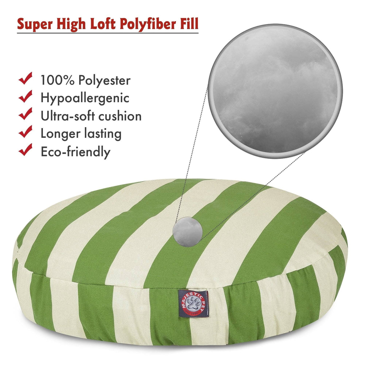 Sage Vertical Stripe Medium Round Pet Bed J156