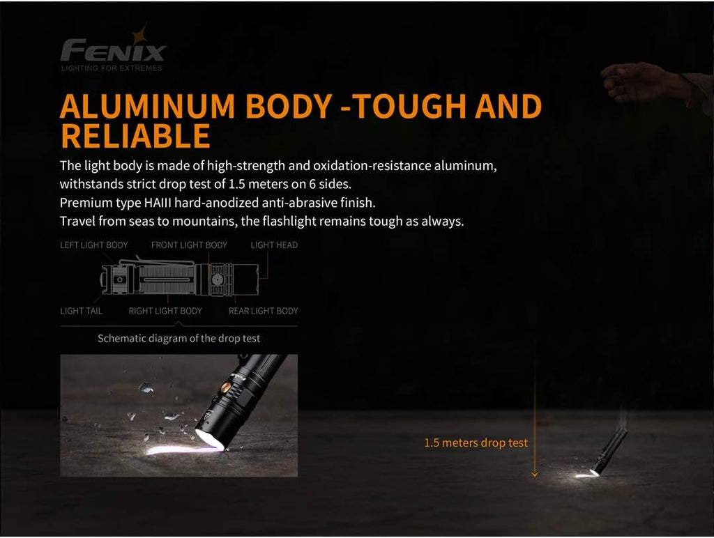 1600 Lumen Type-C USB Rechargeable Tactical Flashlight with 2X Batteries and Battery Organizer R171286