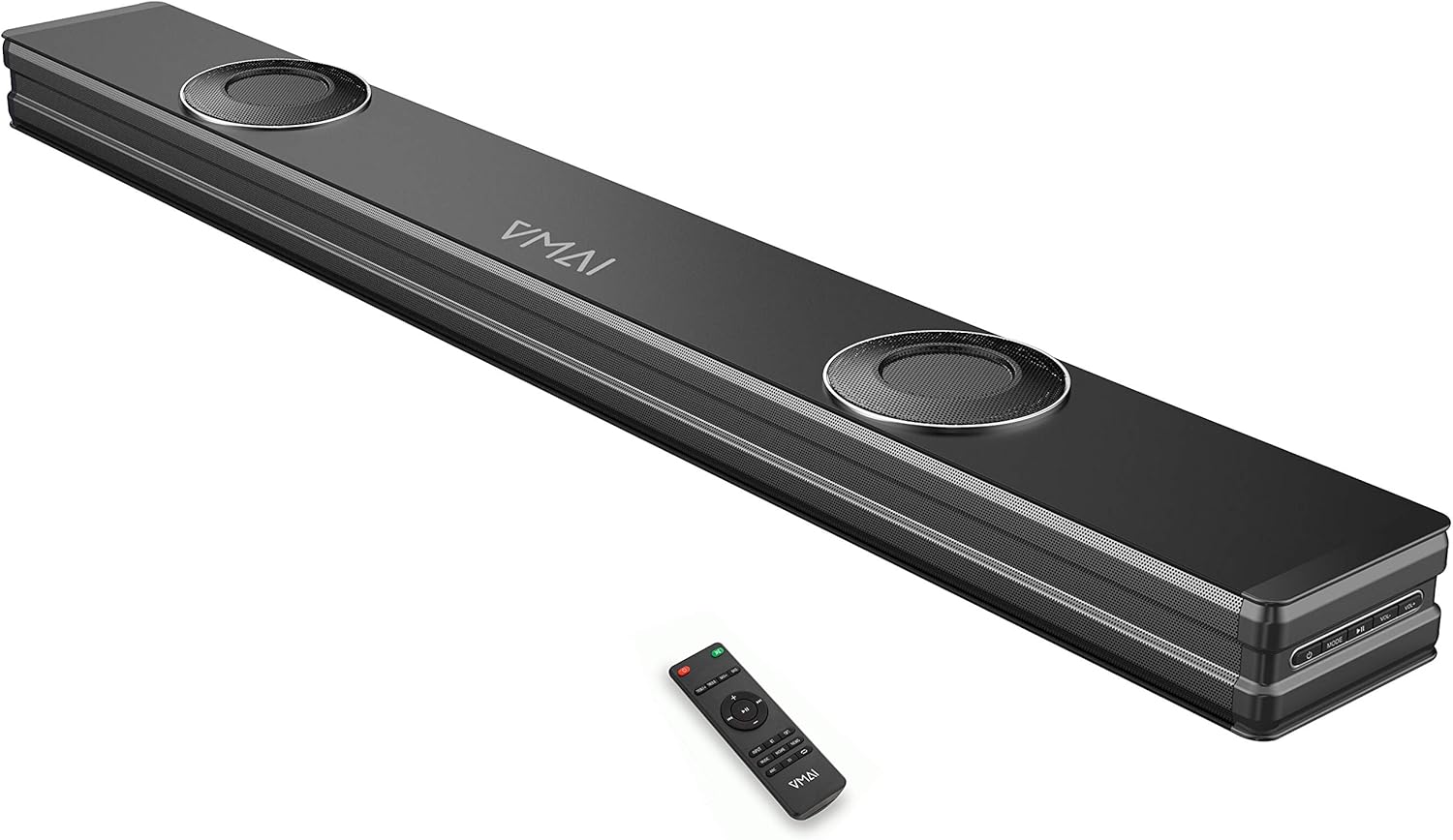 Sound Bar with Dual Built-in Subwoofer, 38 Inch 2.1, 90W, Bluetooth 5.0, Wall Mountable O2139
