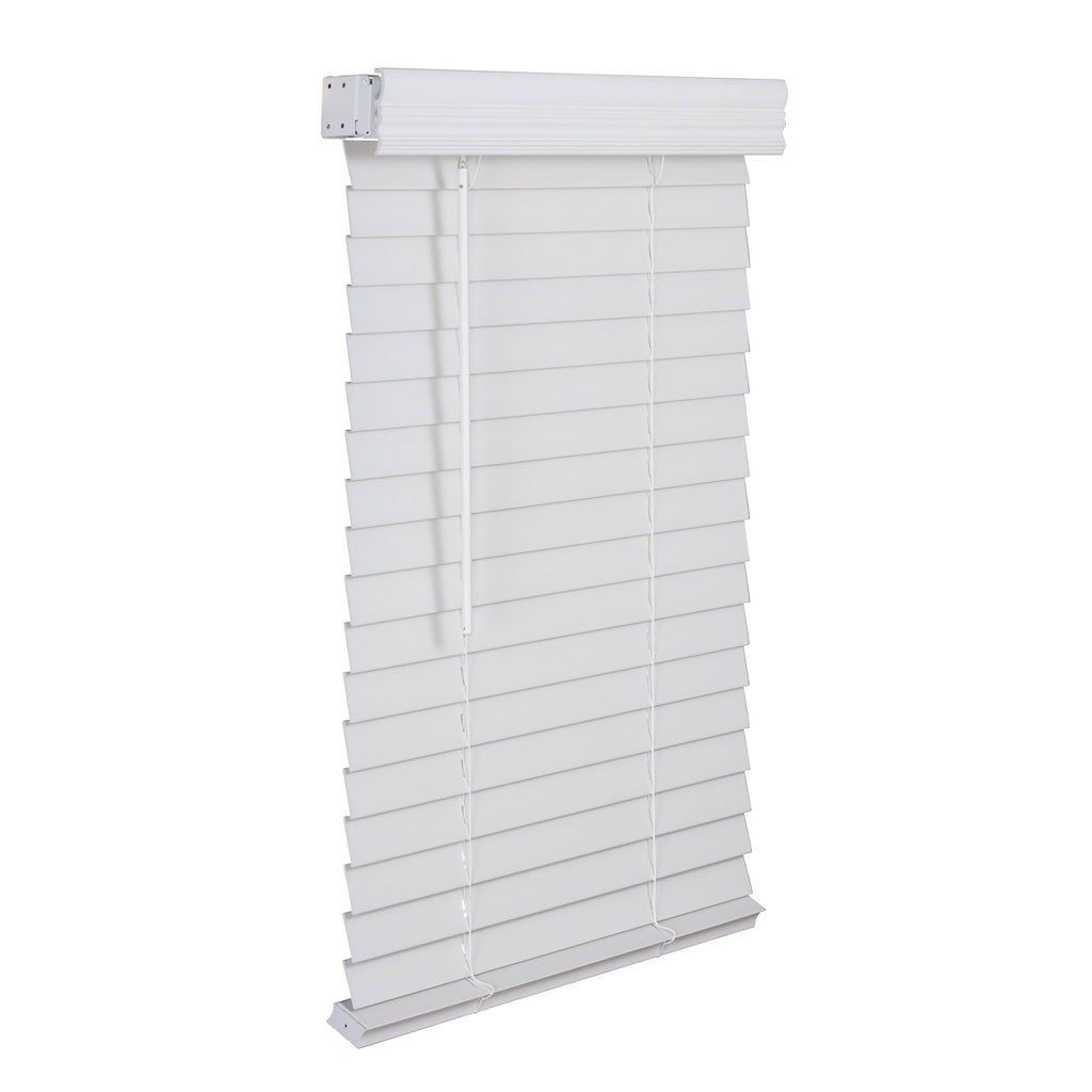 White Faux Wood Blind I95228