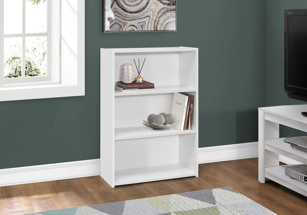 White Bookcase with 3 Shelves H304