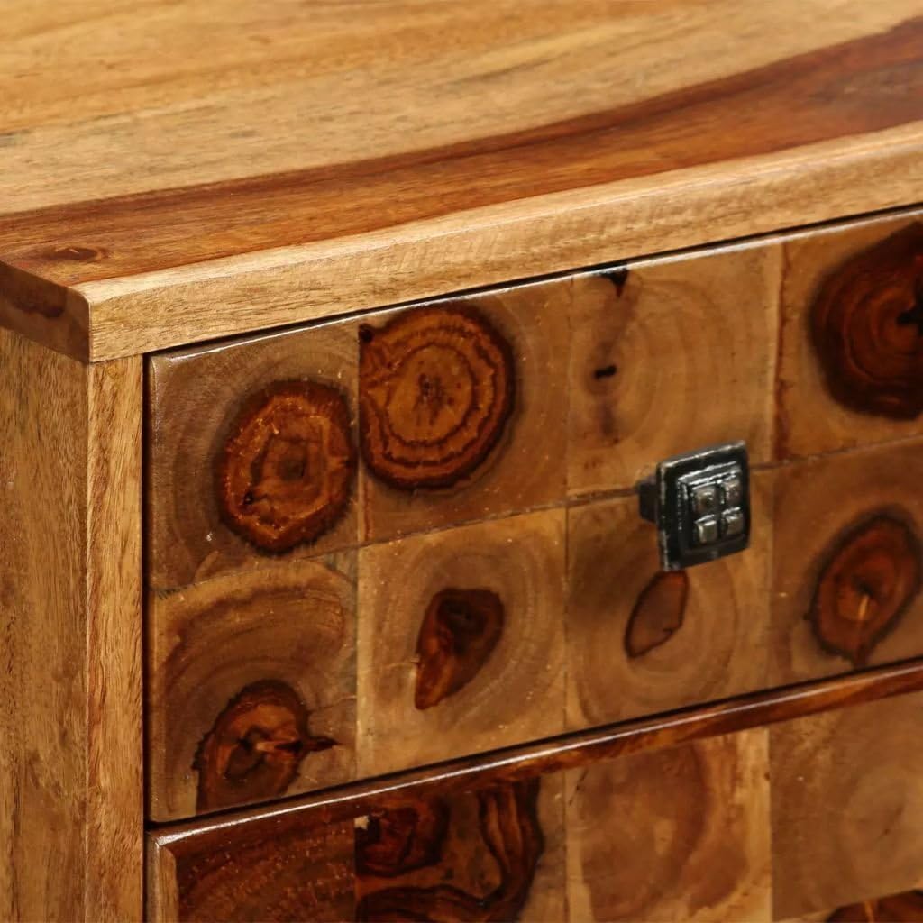 Solid Sheesham Wood Nightstand with Drawer U190668