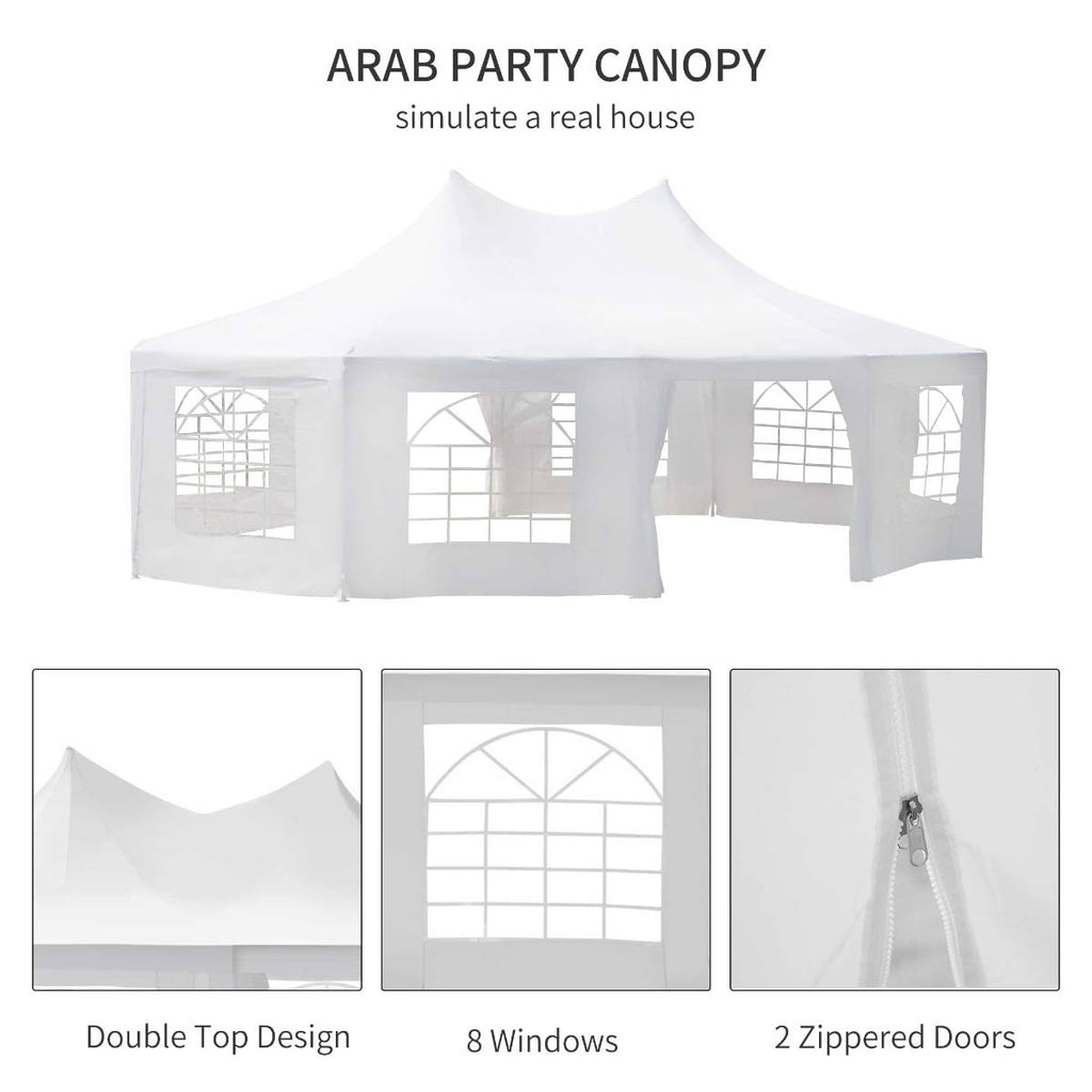 White 10-Wall Gazebo Canopy Tent I95738