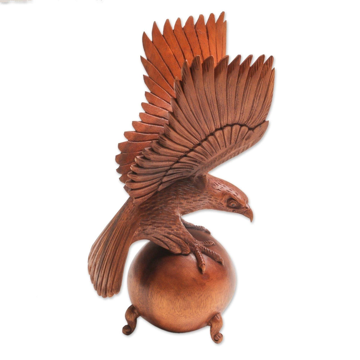 Brown Wood Eagle Sculpture L512278