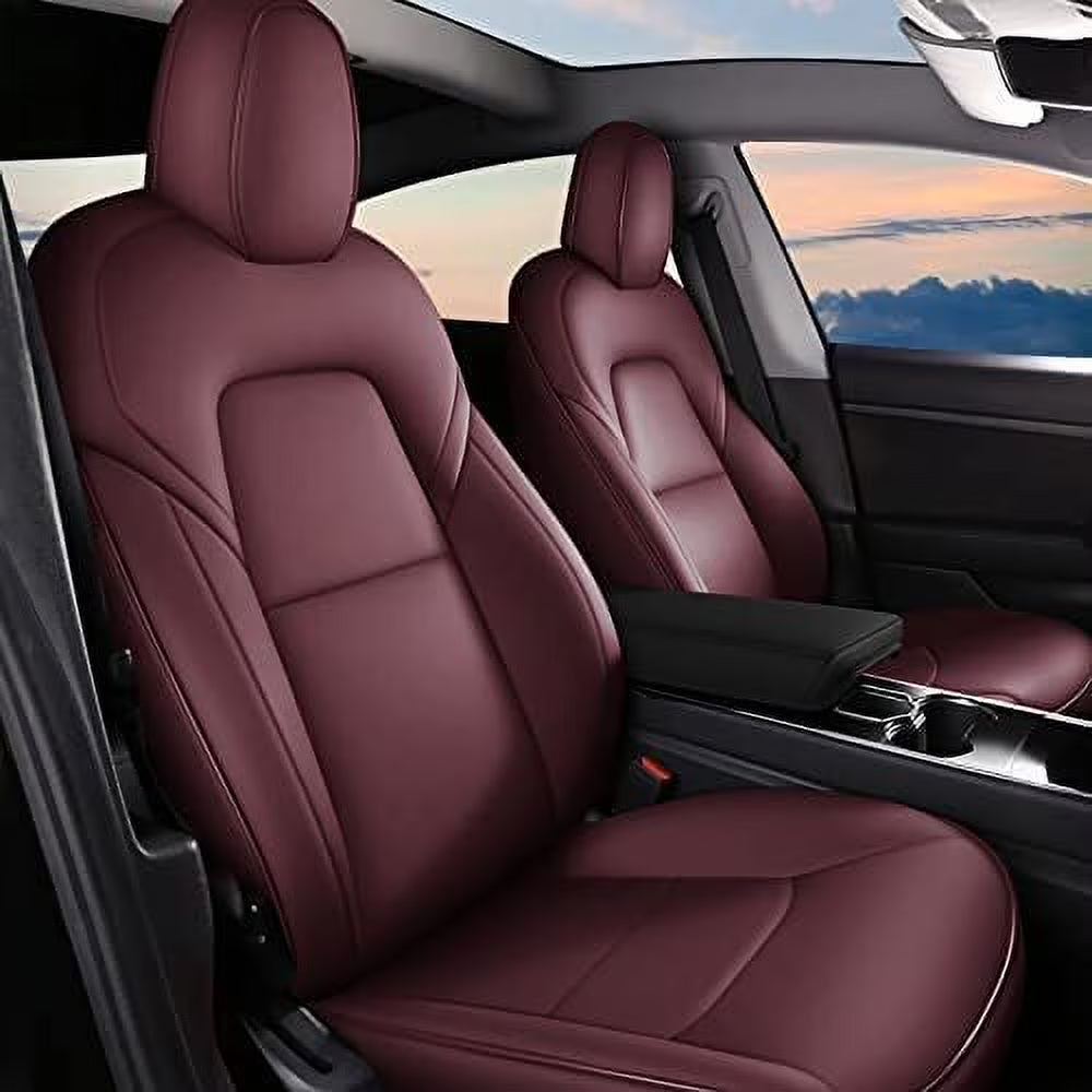 Red Faux Leather Seat Covers Full Set Z656