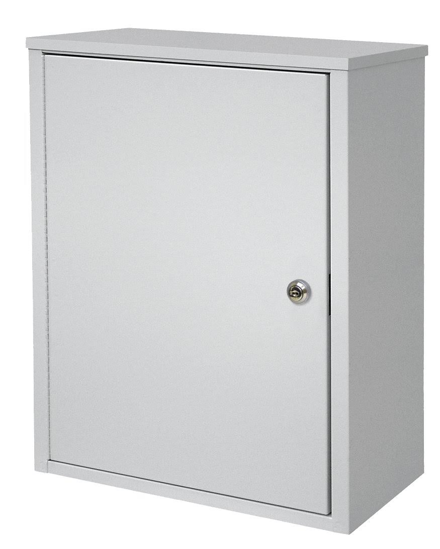 Light Grey Wall Storage Cabinet with Flat Key Lock N85397