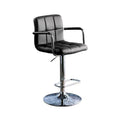 Black Leather Adjustable Bar Stool F428