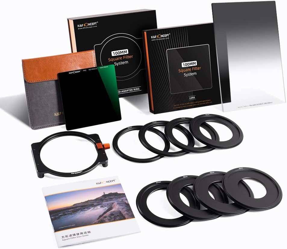 100mm Square ND1000 Filter Kit with Metal Filter Holder and 8 Adapter Rings R992