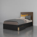 2 Piece Twin Size Bedroom Set Walnut and Black K634040