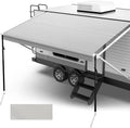 RV Awning Replacement Fabric with Anchor Kits & Pull Tension Strap, Gray Z356
