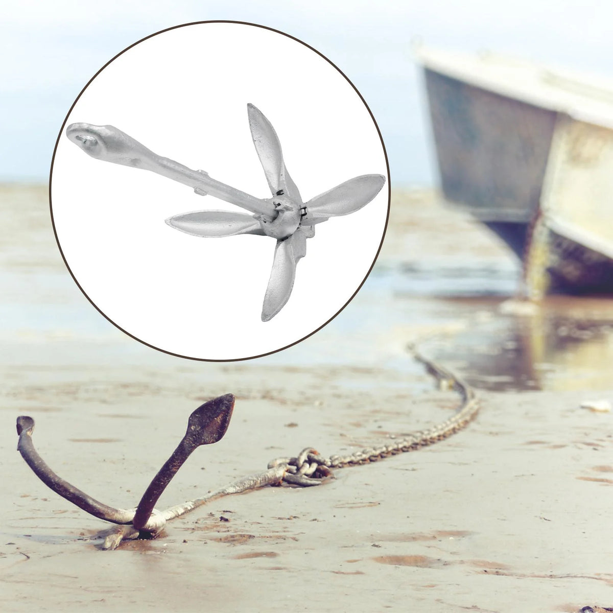 Carbon Steel Grapnel Boat Anchor 1.5KG T67858
