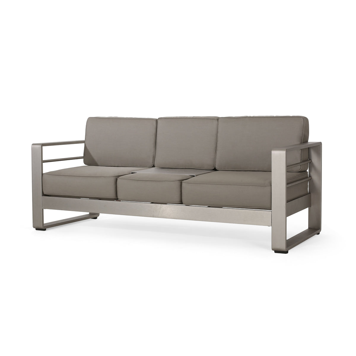 Aluminum and Sunbrella Outdoor 3 Seater Sofa with Cushions T693514