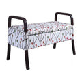 Cherry Blossom Wooden Arm Storage Bench A566