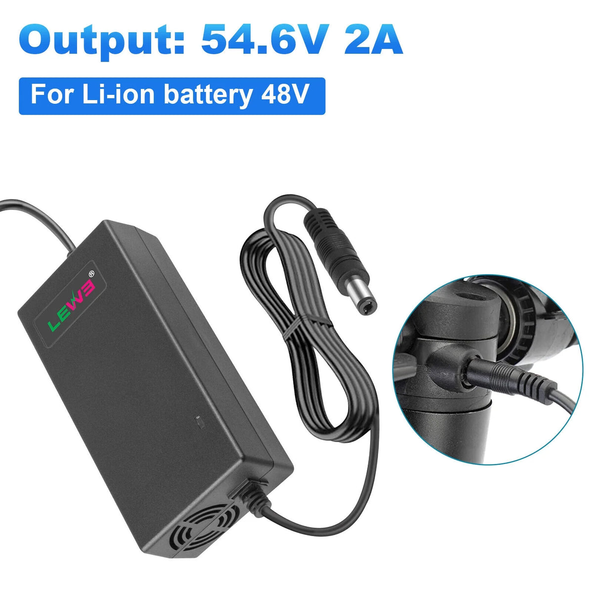 54.6V 2A Charger for 48V E-bike Li-ion Battery O3192
