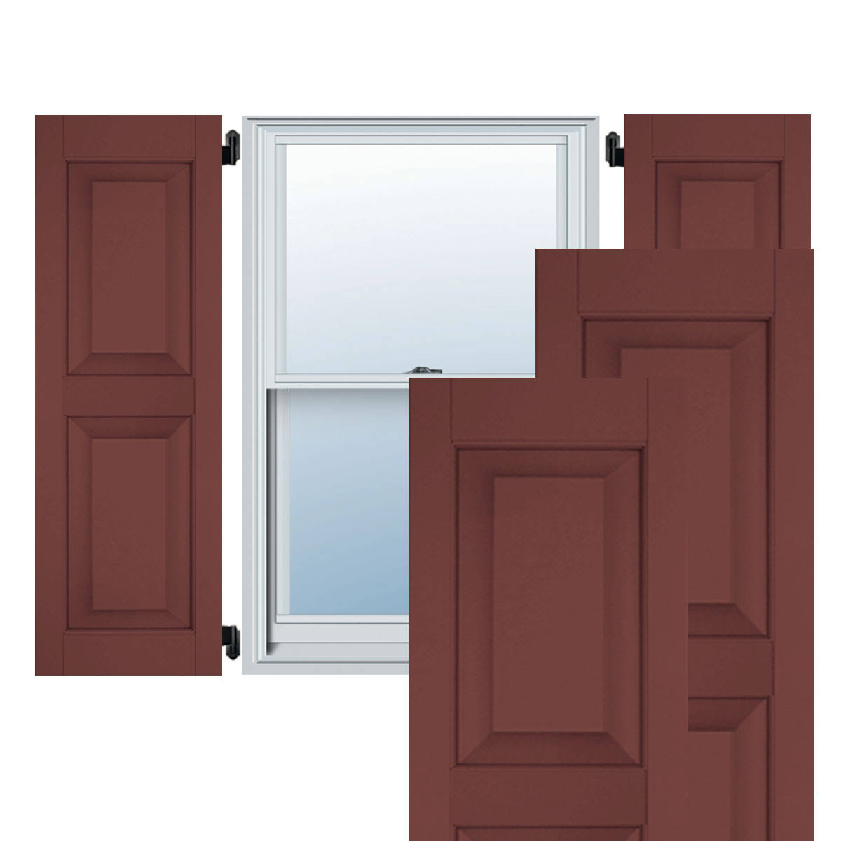 12 in. x 52 in. Real Wood Pine Raised Panel Shutters Pair A28242