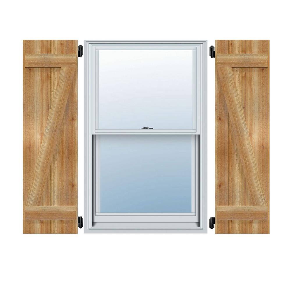 Rough Sawn Western Red Cedar Board-n-Batten Shutters with Z-Bar N7360