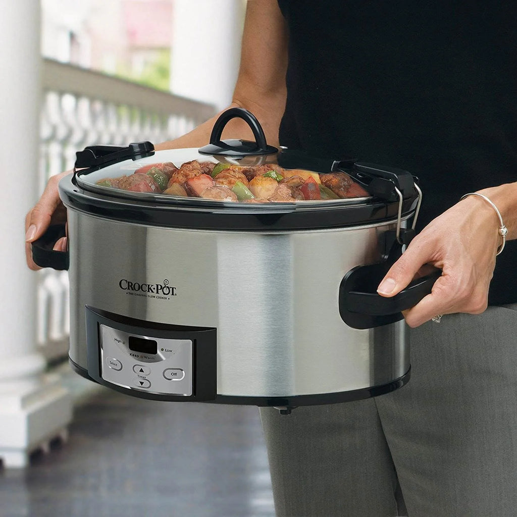 6 Quart Oval Slow Cooker Stainless Steel P619939